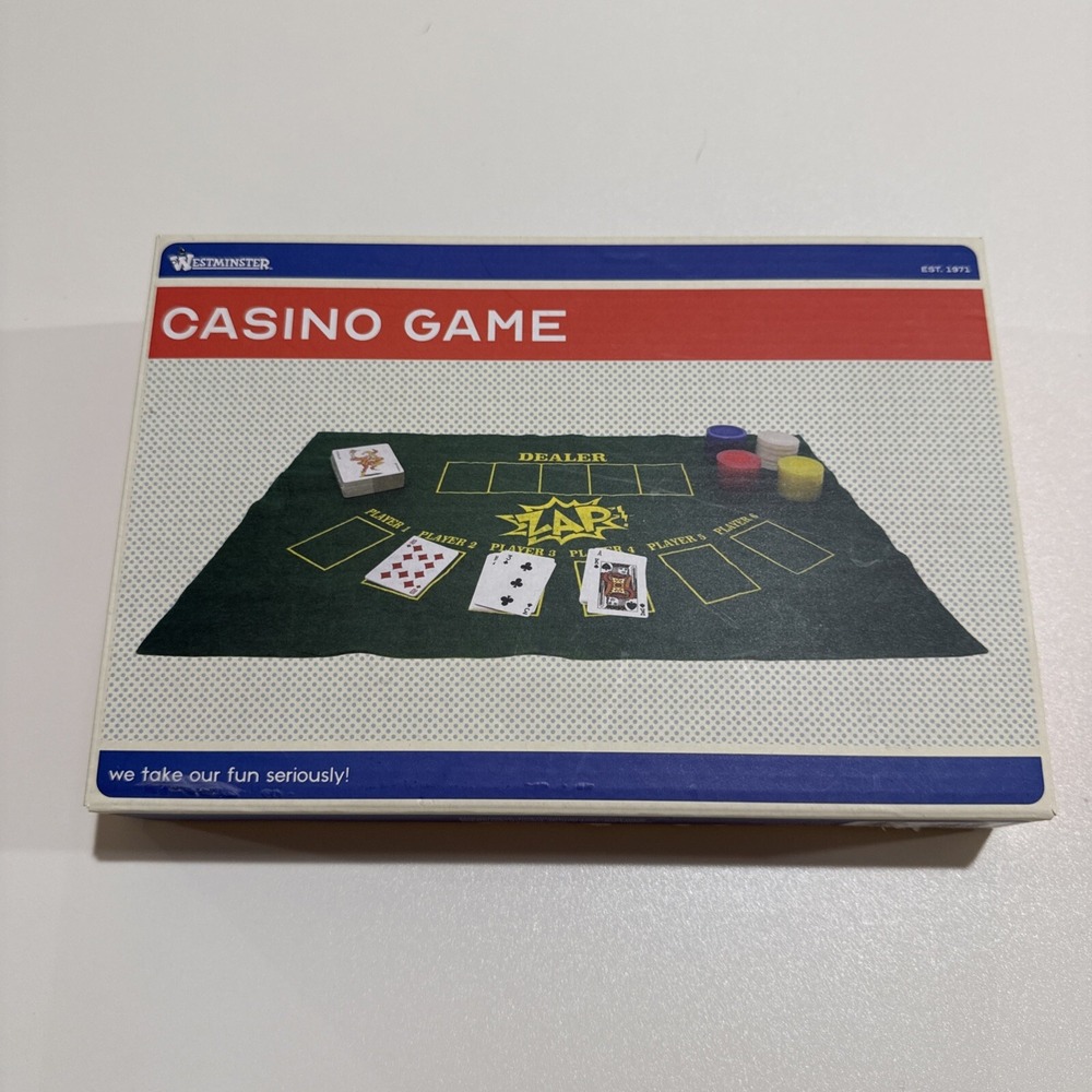 New Westminster Mini Poker Texas Hold'em Table Felt Board, Chips, Deck of Cards